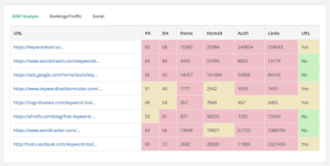 Serp Analysis Table Keysearch